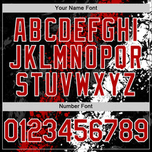 Load image into Gallery viewer, Custom Black Red-White Splash Art 3D Pattern Design Bomber Full-Snap Varsity Letterman Hoodie Jacket