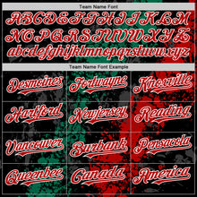 Load image into Gallery viewer, Custom Black Red Kelly Green-White Splash Art 3D Pattern Design Bomber Full-Snap Varsity Letterman Hoodie Jacket