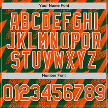 Load image into Gallery viewer, Custom Green Orange-White Zigzag Shape 3D Pattern Design Bomber Full-Snap Varsity Letterman Hoodie Jacket