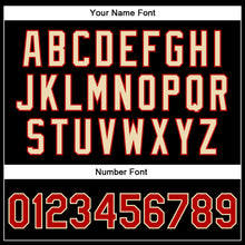 Load image into Gallery viewer, Custom Black Red-Cream Bomber Full-Snap Varsity Faux Leather Letterman Jacket