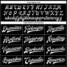 Загрузить изображение в средство просмотра галереи, Custom Black White Bomber Full-Snap Varsity Faux Leather Letterman Jacket