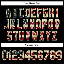 Load image into Gallery viewer, Custom Black Vintage USA Flag-Cream Bomber Full-Snap Varsity Faux Leather Letterman Jacket