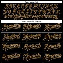 Загрузить изображение в средство просмотра галереи, Custom Black Black-Old Gold Bomber Full-Snap Varsity Faux Leather Letterman Jacket