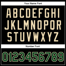 Загрузить изображение в средство просмотра галереи, Custom Black Green-Cream Bomber Full-Snap Varsity Faux Leather Letterman Jacket