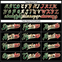 Load image into Gallery viewer, Custom Black Vintage Mexican Flag-Cream Bomber Full-Snap Varsity Faux Leather Letterman Jacket