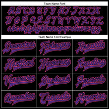 Load image into Gallery viewer, Custom Black Purple-Pink Bomber Full-Snap Varsity Faux Leather Letterman Jacket
