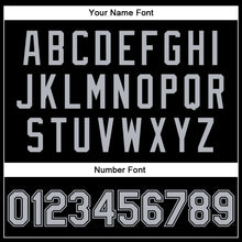 Загрузить изображение в средство просмотра галереи, Custom Black Gray-Black Bomber Full-Snap Varsity Faux Leather Letterman Jacket