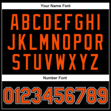 Загрузить изображение в средство просмотра галереи, Custom Black Orange-White Bomber Full-Snap Varsity Faux Leather Letterman Jacket