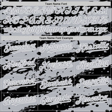 Load image into Gallery viewer, Custom Black Gray-White Splash 3D Pattern Design Bomber Full-Snap Varsity Letterman Hoodie Jacket