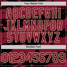 Load image into Gallery viewer, Custom Black Crimson-Cream Splash 3D Pattern Design Bomber Full-Snap Varsity Letterman Hoodie Jacket