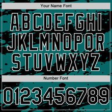 Load image into Gallery viewer, Custom Teal Black-White Splash 3D Pattern Design Bomber Full-Snap Varsity Letterman Hoodie Jacket