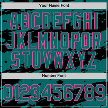 Load image into Gallery viewer, Custom Black Teal-Pink Splash 3D Pattern Design Bomber Full-Snap Varsity Letterman Hoodie Jacket