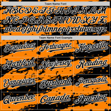 Load image into Gallery viewer, Custom Bay Orange Black-White Splash 3D Pattern Design Bomber Full-Snap Varsity Letterman Hoodie Jacket