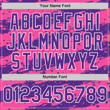 Загрузить изображение в средство просмотра галереи, Custom Pink Purple-White Splash 3D Pattern Design Bomber Full-Snap Varsity Letterman Hoodie Jacket