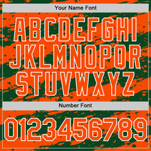 Загрузить изображение в средство просмотра галереи, Custom Green Orange-White Splash 3D Pattern Design Bomber Full-Snap Varsity Letterman Hoodie Jacket