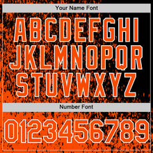 Load image into Gallery viewer, Custom Black Orange-White Abstract Fragment Art 3D Pattern Design Bomber Full-Snap Varsity Letterman Hoodie Jacket