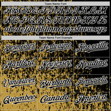 Laden Sie das Bild in den Galerie-Viewer, Custom Old Gold Black-White Abstract Fragment Art 3D Pattern Design Bomber Full-Snap Varsity Letterman Hoodie Jacket