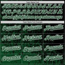 Загрузить изображение в средство просмотра галереи, Custom Black Green-White Abstract Fragment Art 3D Pattern Design Bomber Full-Snap Varsity Letterman Hoodie Jacket