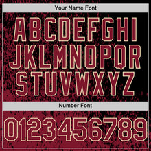 Загрузить изображение в средство просмотра галереи, Custom Black Crimson-Cream Abstract Fragment Art 3D Pattern Design Bomber Full-Snap Varsity Letterman Hoodie Jacket