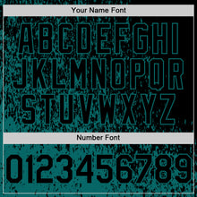 Загрузить изображение в средство просмотра галереи, Custom Black Black-Teal Abstract Fragment Art 3D Pattern Design Bomber Full-Snap Varsity Letterman Hoodie Jacket