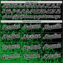 Load image into Gallery viewer, Custom Grass Green Black-White Abstract Fragment Art 3D Pattern Design Bomber Full-Snap Varsity Letterman Hoodie Jacket