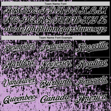 Load image into Gallery viewer, Custom Light Purple Black-White Abstract Fragment Art 3D Pattern Design Bomber Full-Snap Varsity Letterman Hoodie Jacket