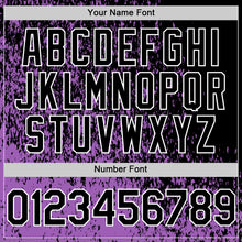 Load image into Gallery viewer, Custom Medium Purple Black-White Abstract Fragment Art 3D Pattern Design Bomber Full-Snap Varsity Letterman Hoodie Jacket