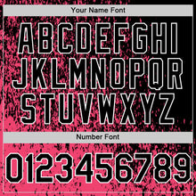 Load image into Gallery viewer, Custom Neon Pink Black-White Abstract Fragment Art 3D Pattern Design Bomber Full-Snap Varsity Letterman Hoodie Jacket