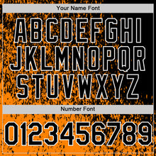 Load image into Gallery viewer, Custom Bay Orange Black-White Abstract Fragment Art 3D Pattern Design Bomber Full-Snap Varsity Letterman Hoodie Jacket