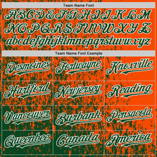 Load image into Gallery viewer, Custom Orange Green-White Abstract Fragment Art 3D Pattern Design Bomber Full-Snap Varsity Letterman Hoodie Jacket