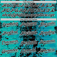 Load image into Gallery viewer, Custom Teal Black-White 3D Pattern Design Bomber Full-Snap Varsity Letterman Hoodie Jacket