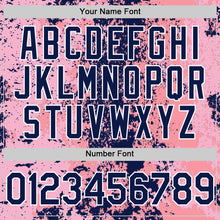 Load image into Gallery viewer, Custom Pink Navy-White 3D Pattern Design Bomber Full-Snap Varsity Letterman Hoodie Jacket