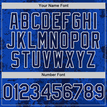 Load image into Gallery viewer, Custom Royal Navy-White 3D Pattern Design Bomber Full-Snap Varsity Letterman Hoodie Jacket