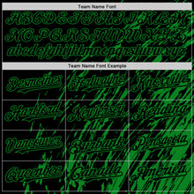 Load image into Gallery viewer, Custom Black Black-Grass Green 3D Pattern Design Bomber Full-Snap Varsity Letterman Hoodie Jacket