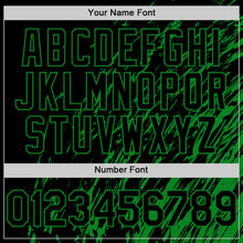 Load image into Gallery viewer, Custom Black Black-Grass Green 3D Pattern Design Bomber Full-Snap Varsity Letterman Hoodie Jacket