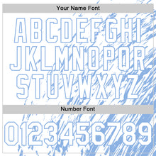 Load image into Gallery viewer, Custom White White-Light Blue 3D Pattern Design Bomber Full-Snap Varsity Letterman Hoodie Jacket