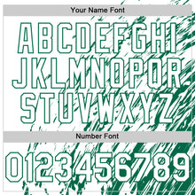 Load image into Gallery viewer, Custom White White-Kelly Green 3D Pattern Design Bomber Full-Snap Varsity Letterman Hoodie Jacket