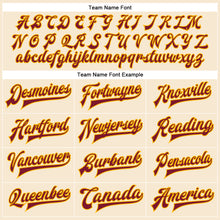 Load image into Gallery viewer, Custom Cream Crimson-Gold Bomber Full-Snap Varsity Faux Leather Letterman Jacket