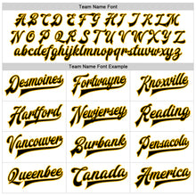 Load image into Gallery viewer, Custom White Black-Gold Bomber Full-Snap Varsity Faux Leather Letterman Jacket