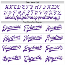 Laden Sie das Bild in den Galerie-Viewer, Custom White Purple Bomber Full-Snap Varsity Faux Leather Letterman Jacket