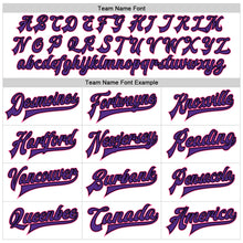 Laden Sie das Bild in den Galerie-Viewer, Custom White Purple Pink-Black Bomber Full-Snap Varsity Faux Leather Letterman Jacket