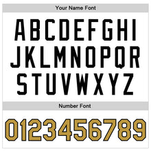 Laden Sie das Bild in den Galerie-Viewer, Custom White Old Gold-Black Bomber Full-Snap Varsity Faux Leather Letterman Jacket