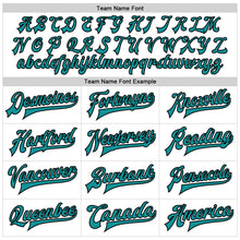 Laden Sie das Bild in den Galerie-Viewer, Custom White Teal-Black Bomber Full-Snap Varsity Faux Leather Letterman Jacket