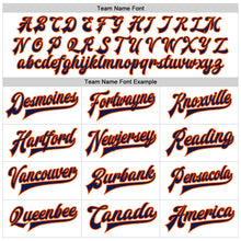 Laden Sie das Bild in den Galerie-Viewer, Custom White Navy-Orange Bomber Full-Snap Varsity Faux Leather Letterman Jacket