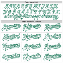 Laden Sie das Bild in den Galerie-Viewer, Custom White White-Kelly Green Bomber Full-Snap Varsity Faux Leather Letterman Jacket