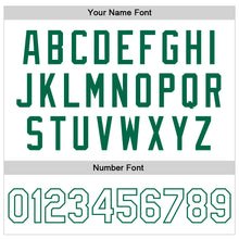 Laden Sie das Bild in den Galerie-Viewer, Custom White White-Kelly Green Bomber Full-Snap Varsity Faux Leather Letterman Jacket