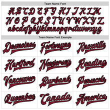 Laden Sie das Bild in den Galerie-Viewer, Custom White Crimson-Black Bomber Full-Snap Varsity Faux Leather Letterman Jacket