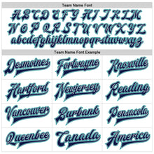 Load image into Gallery viewer, Custom White Navy Teal-Gray Bomber Full-Snap Varsity Faux Leather Letterman Jacket