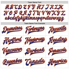 Laden Sie das Bild in den Galerie-Viewer, Custom White Royal-Orange Bomber Full-Snap Varsity Faux Leather Letterman Jacket