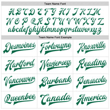 Laden Sie das Bild in den Galerie-Viewer, Custom White Kelly Green-Red Bomber Full-Snap Varsity Faux Leather Letterman Jacket